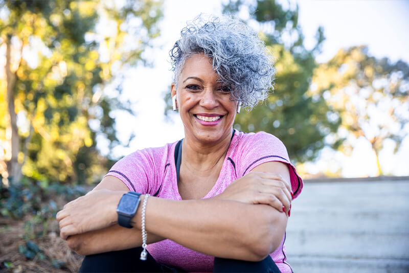 older woman smiling